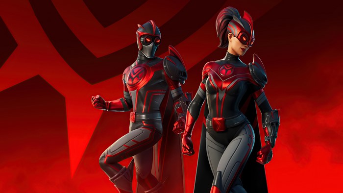 Fortnite Red and Black Superhero Set