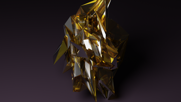 Abstract gold polygon art in 4K