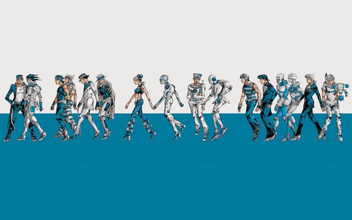 JoJo's Bizarre Adventure characters walking