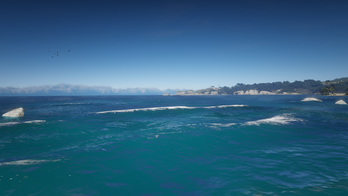 Ocean waves near Guarma in Red Dead Redemption 2