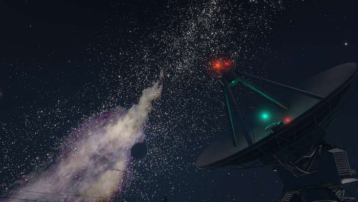 Grand Theft Auto V: Satellite dish under the night sky