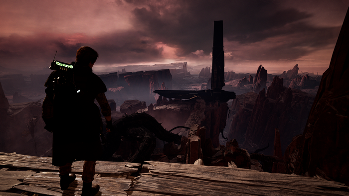 Cal Kestis from Jedi: Fallen Order on a desolate planet