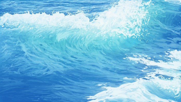 Ocean waves crashing with white foam