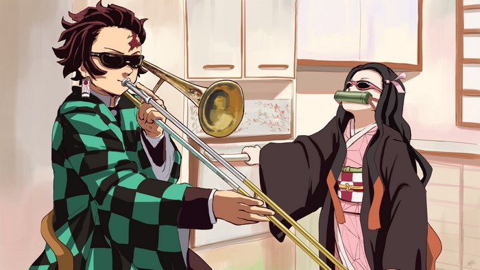 Tanjiro and Nezuko Kamado Playing Music