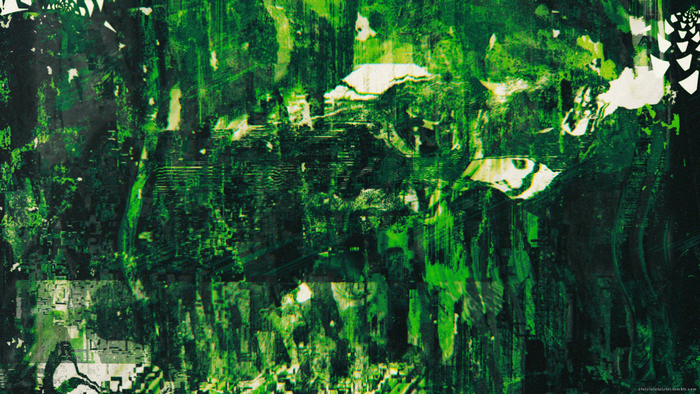 Abstract green glitch art digital artwork