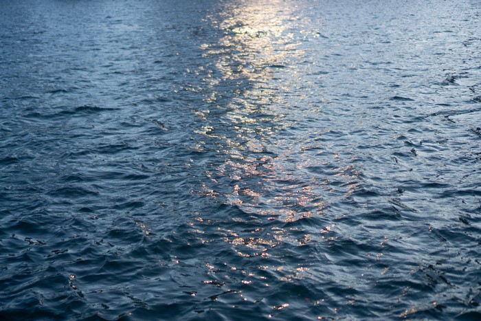 4K water surface with sunlight reflection