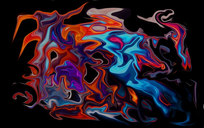 4K abstract colorful fluid digital art