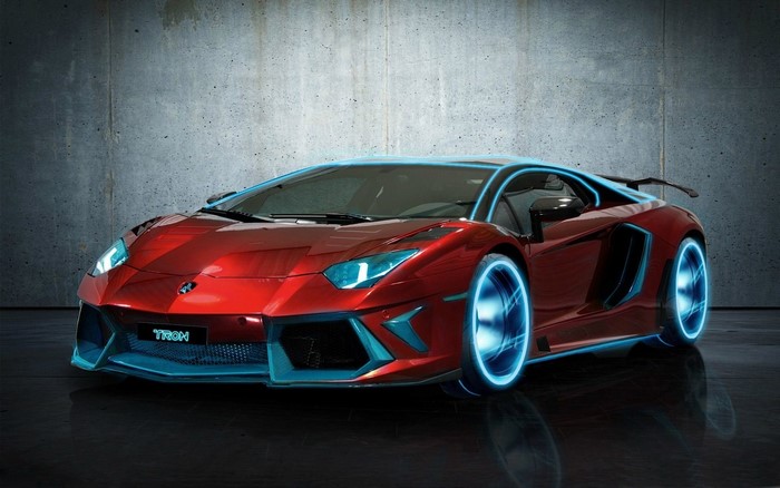 Red Tron Lamborghini Aventador