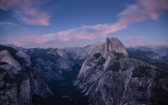 Half Dome Yosemite National Park at Dusk