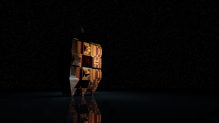 Abstract 3D object with stars background