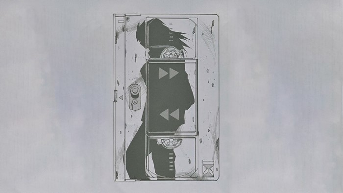 Nikaido from Dorohedoro on a VHS tape