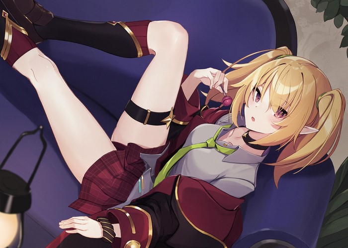 Chloe from Princess Connect! Re:Dive on a couch