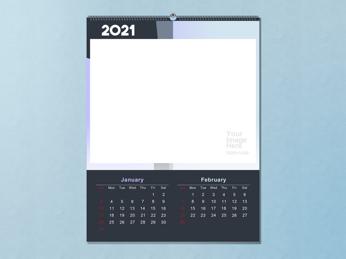 2021 Calendar Template with January and February