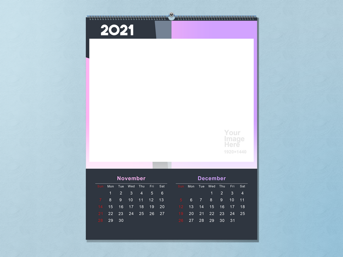 2021 Calendar Template with November and December