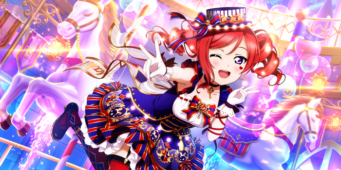 Maki Nishikino from Love Live! Series on a Carousel