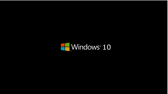 Windows 10 logo on black background
