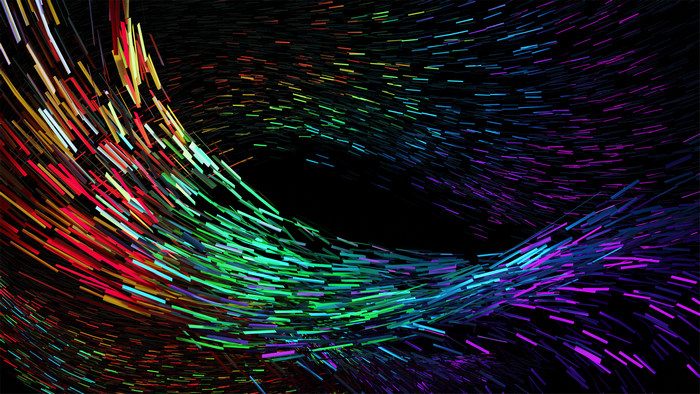 Abstract colorful waves of digital art