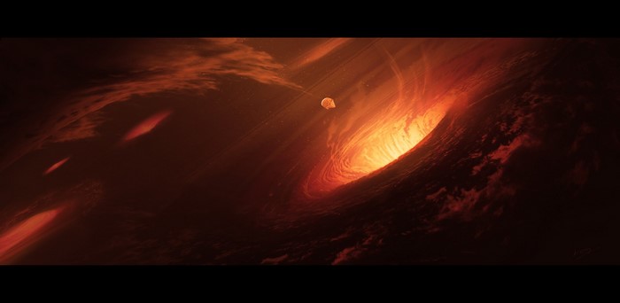 Millennium Falcon near a black hole