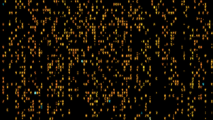 Digital Matrix code falling