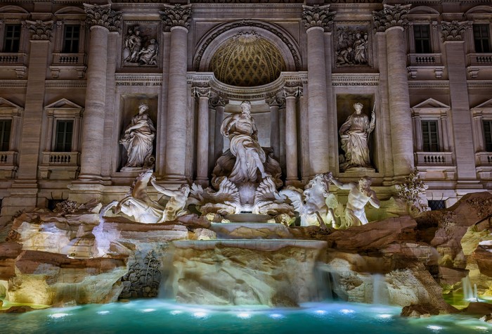 Trevi Fountain at night, Rome