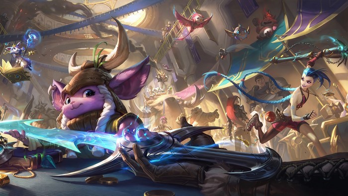 Jinx and other characters from League of Legends