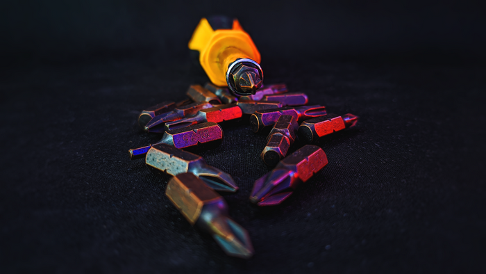 Screwdriver bits and yellow handle