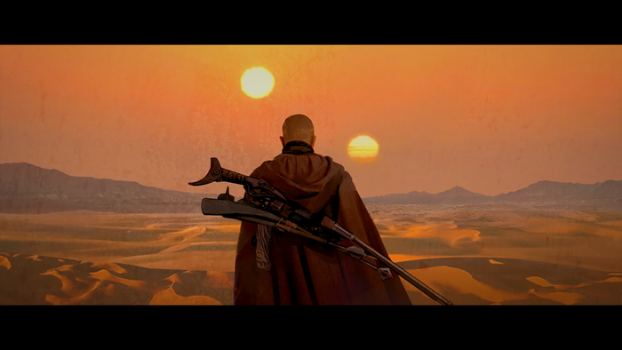Boba Fett from Star Wars on Tatooine
