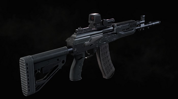AK-12 assault rifle with red dot sight