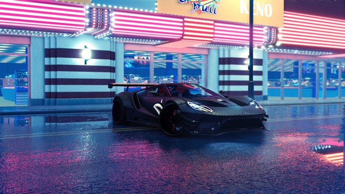 Ford GT Mk II on a wet road in The Crew 2