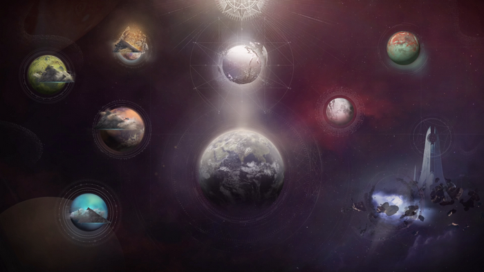 Destiny 2 planets and celestial structures