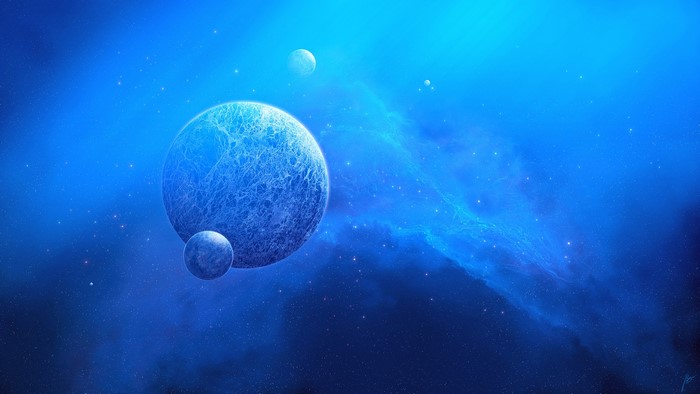 Space art by JoeyJazz with planets and nebula
