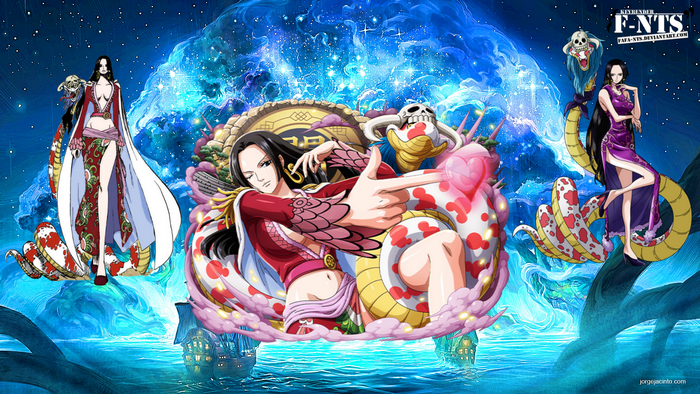 Boa Hancock from One Piece with snakes