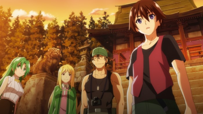 Characters from Higurashi No Naku Koro Ni at a shrine