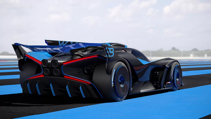 Bugatti Bolide race car on a track