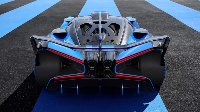Bugatti Bolide rear view on a track