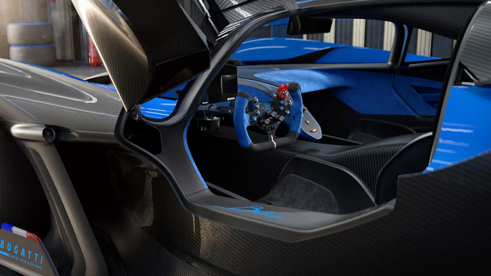 Bugatti Bolide interior cockpit view