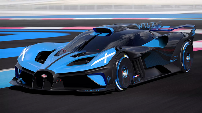 Bugatti Bolide W16.4 race car on track