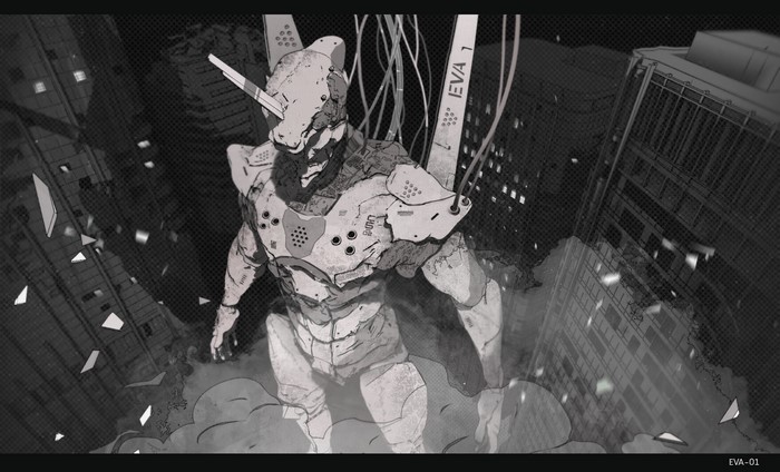 EVA-01 Unit from Neon Genesis Evangelion in a City