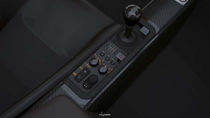 McLaren F1 gear shifter and center console