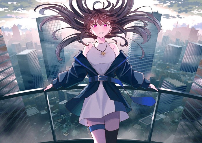 Koh RD Anime Girl in Cityscape
