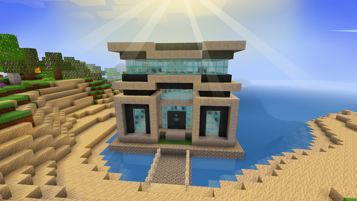 Minecraft beach house with ocean view