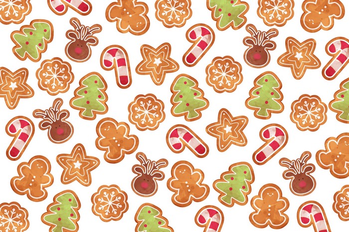 Christmas gingerbread cookies pattern