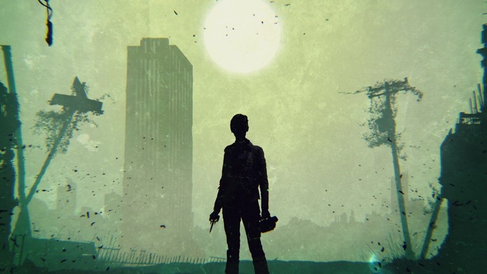 Morgan Jones from The Walking Dead in a desolate city