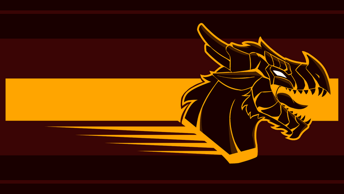 Dragon Head on Striped Background