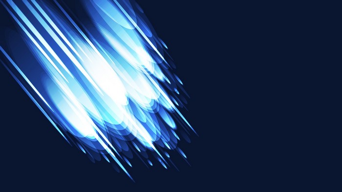 Abstract blue light streaks on dark background