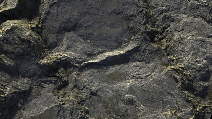 Close-up view of dark gray rocky mountain surface