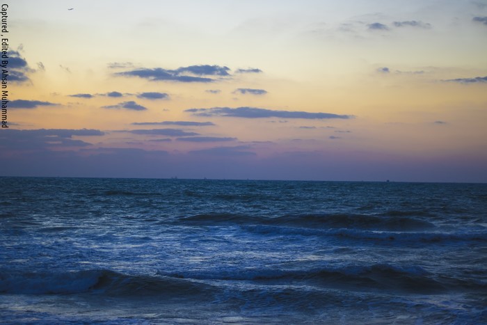 4K Sea and Yellow Sky in Ajman