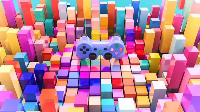 4K colorful video game controller art