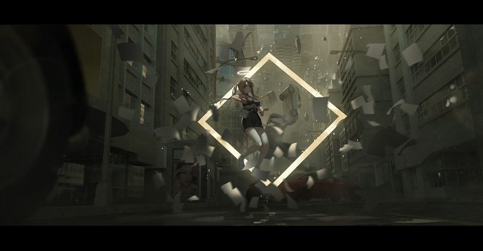 Renatus Z anime girl in a city