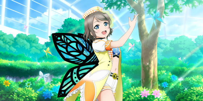 You Watanabe from Love Live! Sunshine!! with butterfly wings